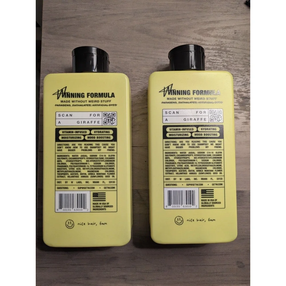 (2) W By Jake Paul Hydrating 2-in-1 Shampoo/ Conditioner For All Hair Types 16oz